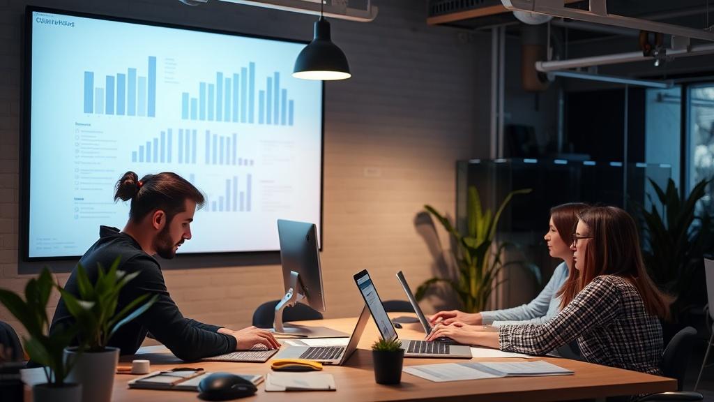 A photo of a working marketing agency. A photo of a working marketing agency.фото