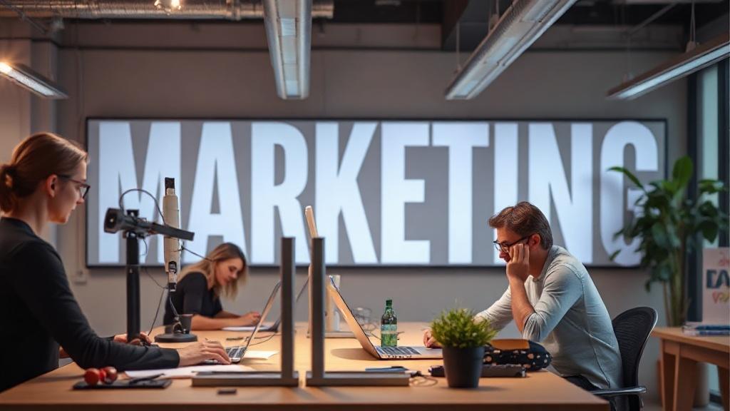 A photo of a working marketing agency. A photo of a working marketing agency.фото